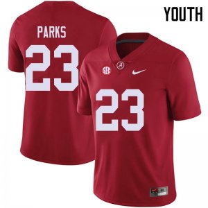 NCAA Youth Alabama Crimson Tide #23 Jarez Parks Stitched College 2018 Nike Authentic Red Football Jersey XE17J64SU